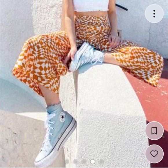 Free People Pants - Free People Menorca High Waisted Cropped Groovy Print Pants Size 4